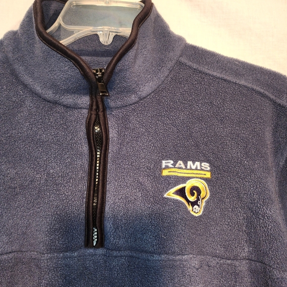 VTG Los Angeles Rams Quarter-Zip Fleece Pullover Men's Large NFL Football Blue - Picture 2 of 9